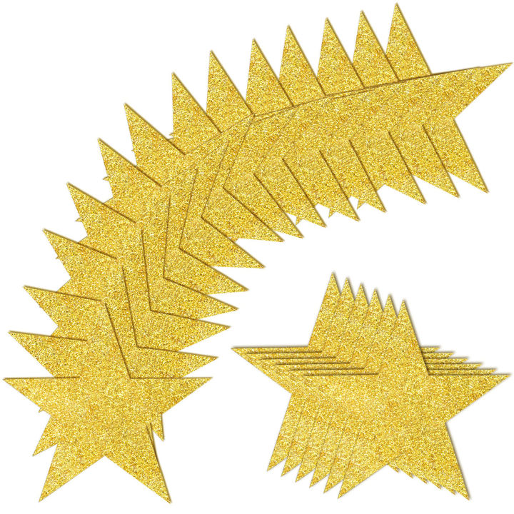 Home palaceã lightweight portable star decorations shimmering glitter paper cut stars sparkling glitter cutouts vibrant classroom home decor sheets wide application