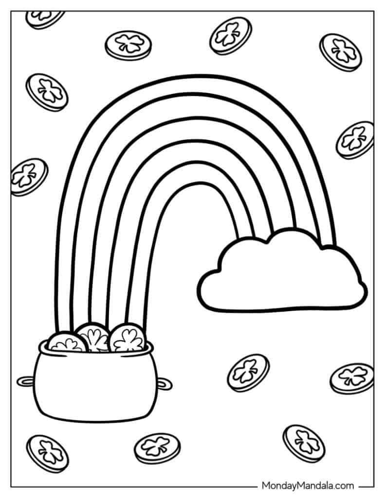 Rainbow coloring pages free pdf printables