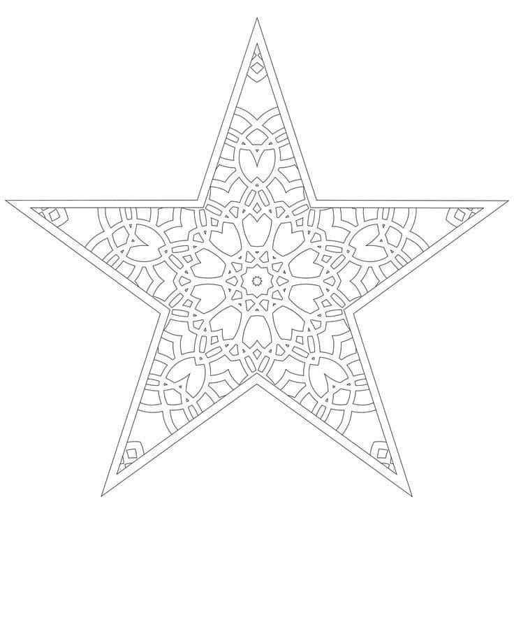 Gold christmas star coloring pages