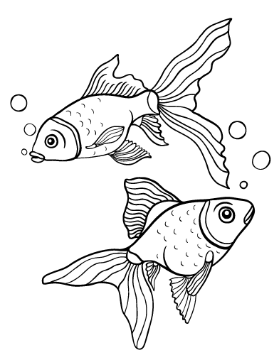 Free goldfish coloring page