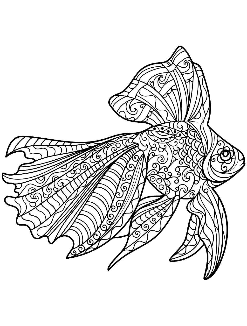 Goldfish coloring pages for adults