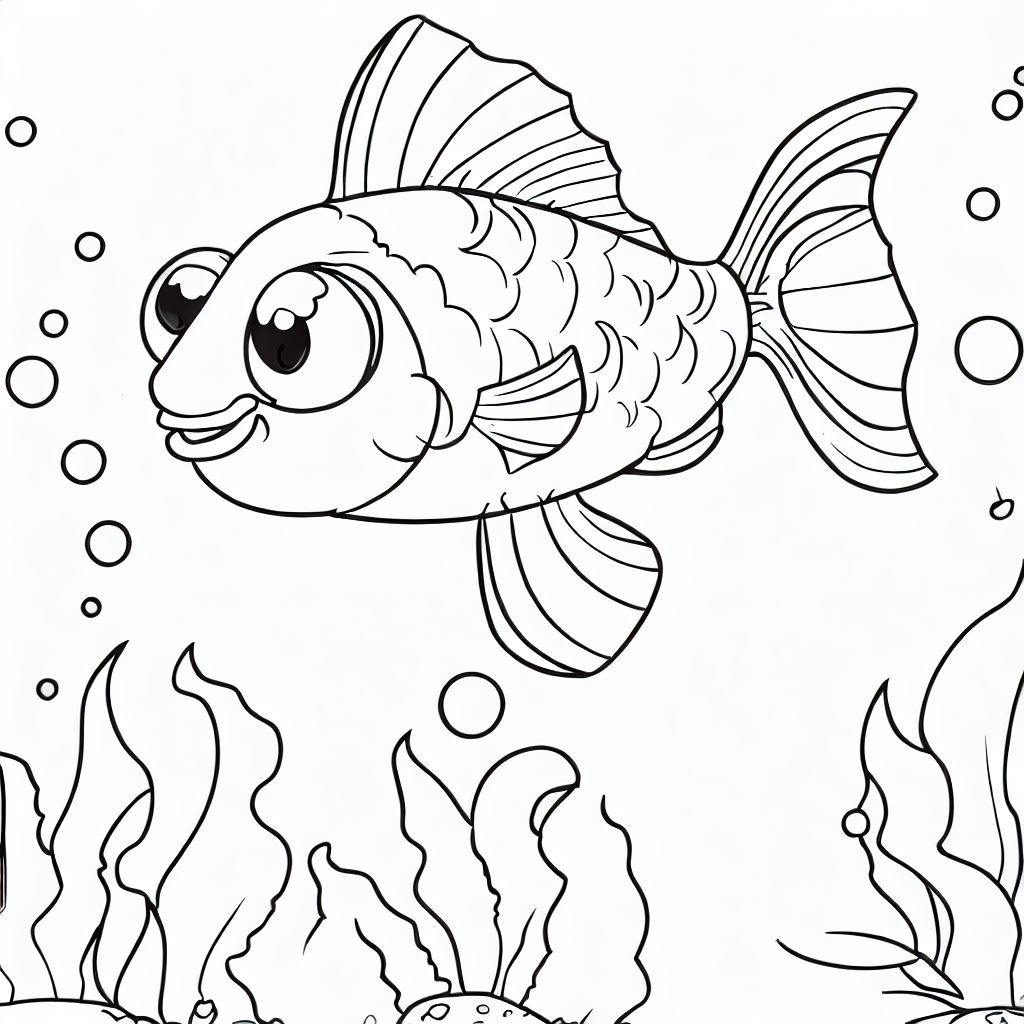 Goldfish coloring page printable