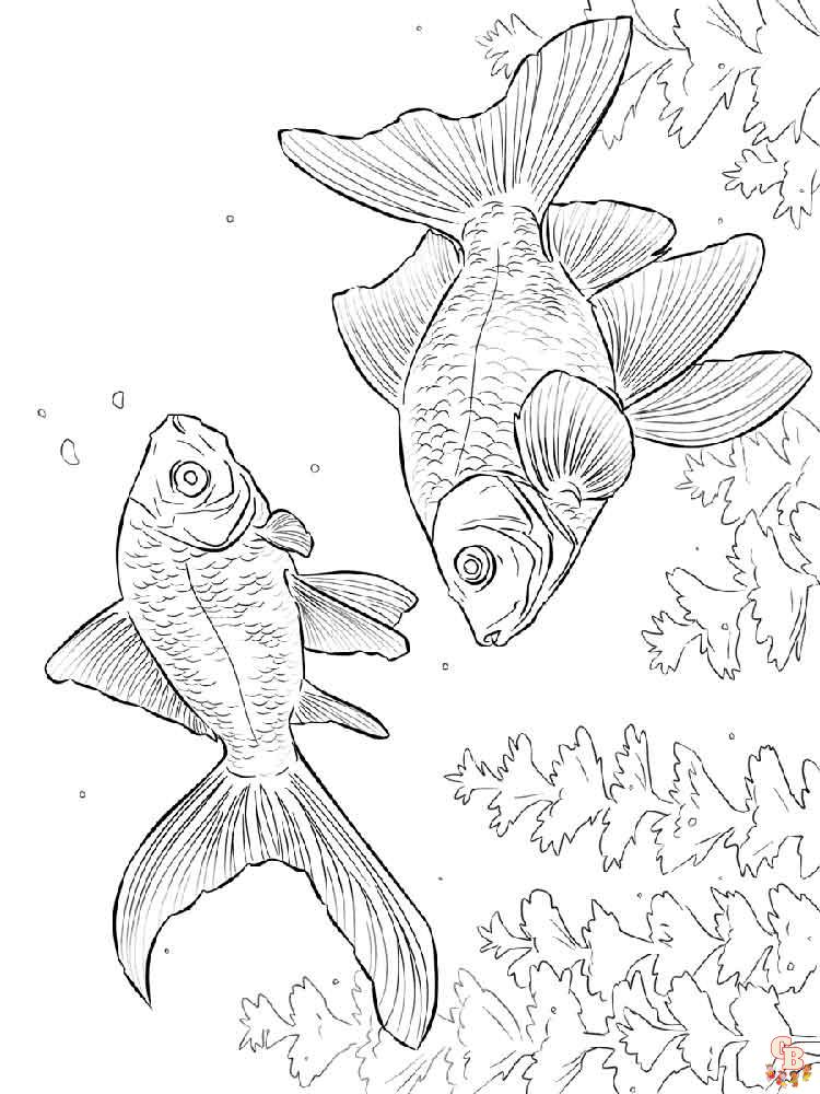 Fun with goldfish coloring pages free printable and easy for kids