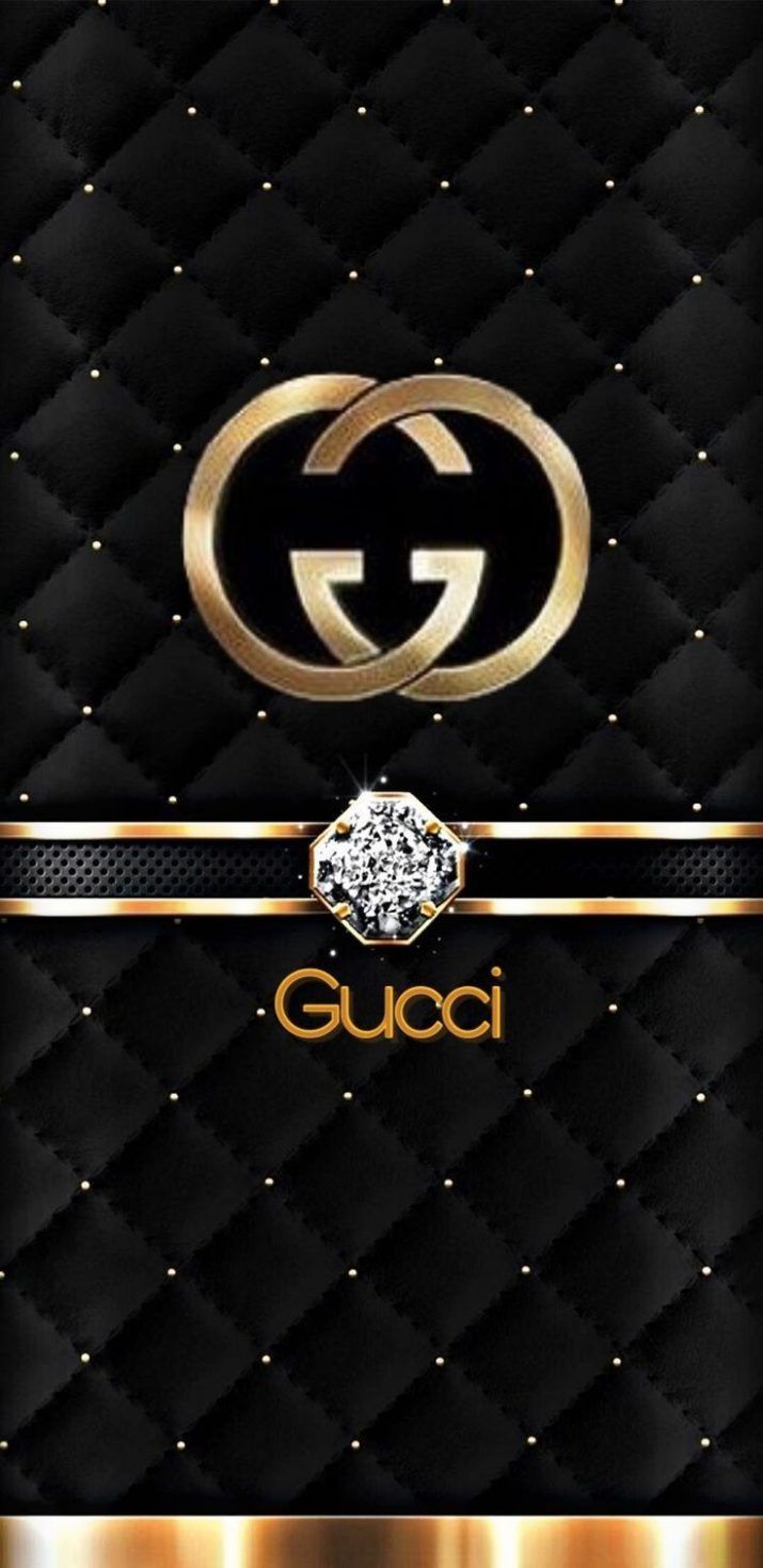 Download Golden Gucci Logo Over Supreme Logo Wallpaper