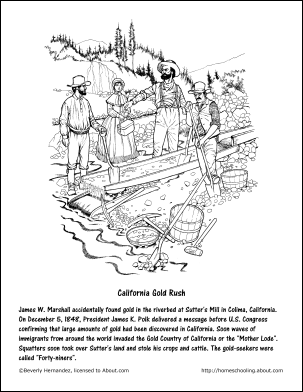 California printable worksheets crosswords word searches and more california gold rush activities california gold rush coloring pages