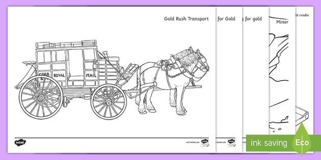 Gold rush colouring pages teacher made