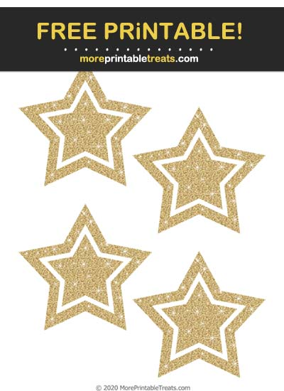 Glittery gold double star cut outs star cut out cutout gold banner