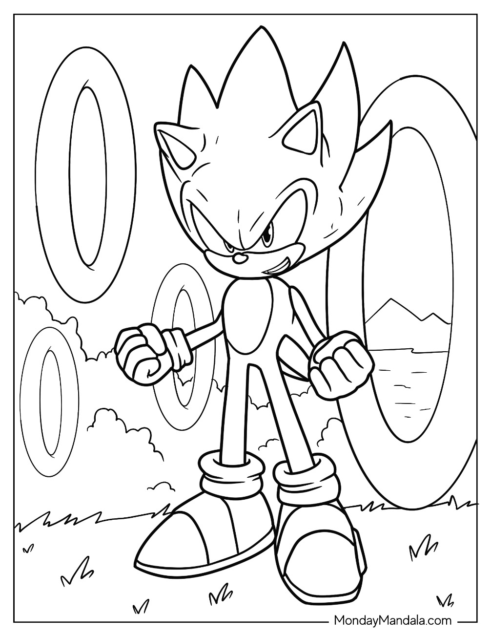 Super sonic coloring pages free pdf printables