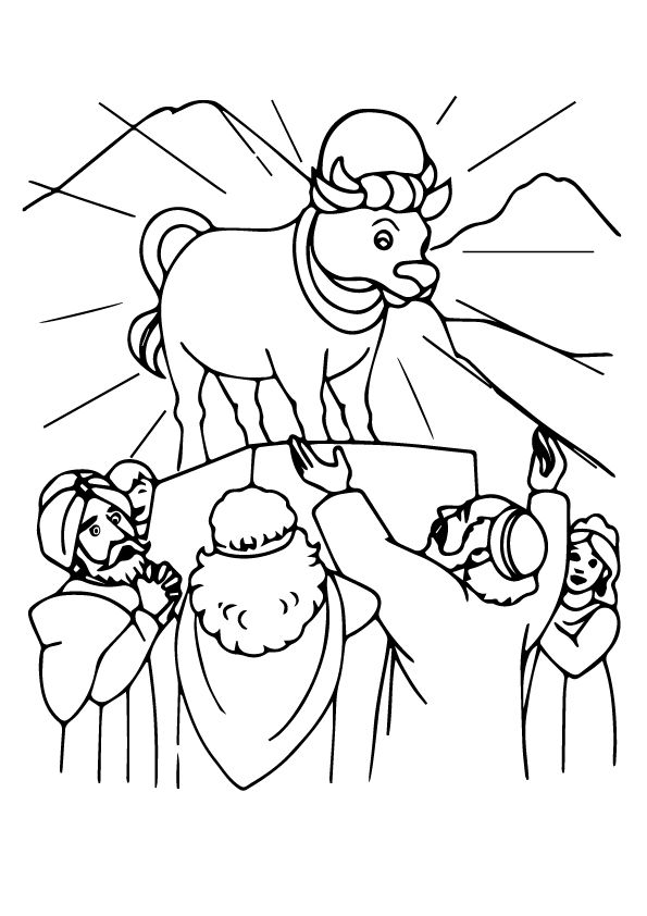 The golden calf coloring page sunday school coloring pages bible coloring pages golden calf