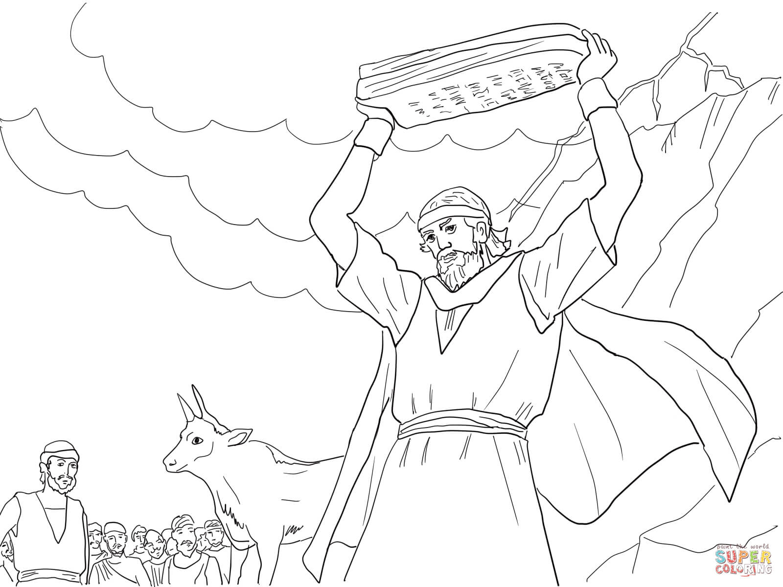 Moses breaking the tablets of law coloring page free printable coloring pages