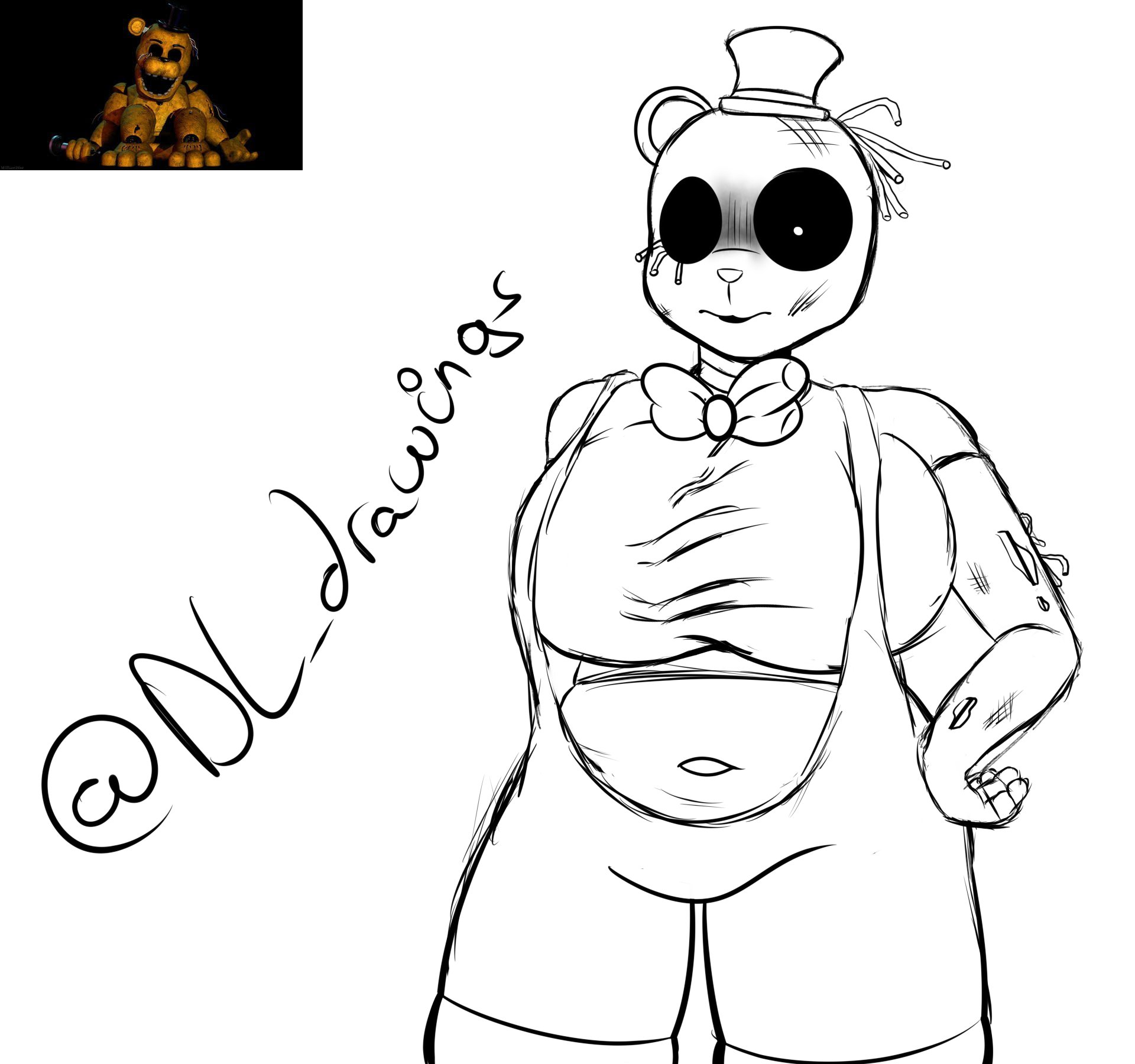 Â des ð on x weeell surpriseee new concept art d this time a character that almost nobody did nothing withem at all withered golden freddy hope you like it ð freddy