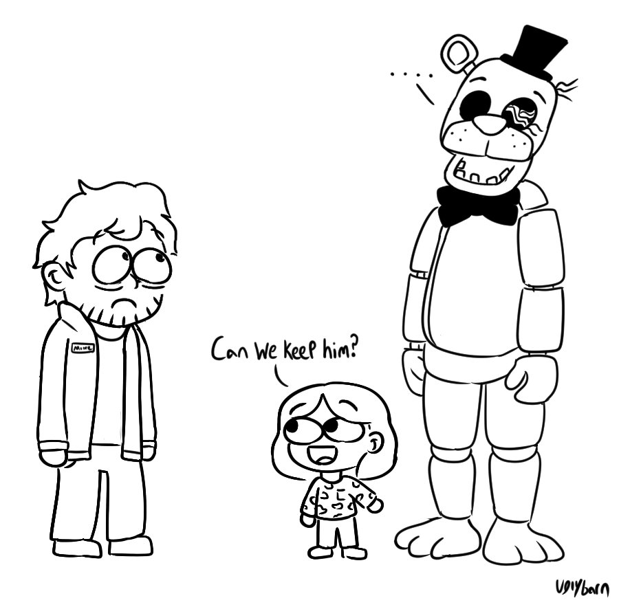 Uglybarn on x fnafmovie fnaf im pretty sure this is how mike would react to seeing golden freddy with abby httpstcoolrgewrqu x