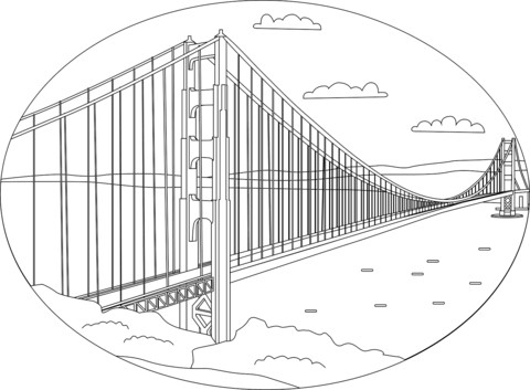 Golden gate bridge coloring page free printable coloring pages