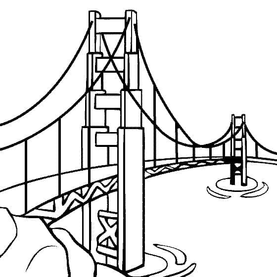 Golden gate bridge printable coloring page