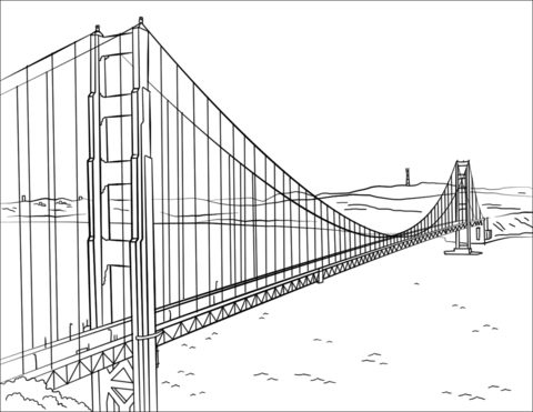 Golden gate bridge coloring page free printable coloring pages