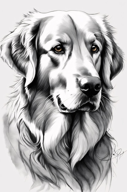 Premium ai image golden retriever coloring page printable poster quality