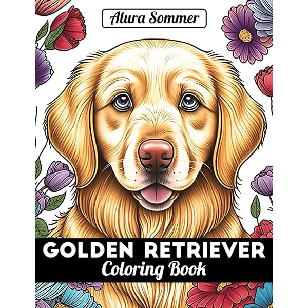 Golden retriever coloring book fun and easy dogs coloring pages in cute style with golden retriever for kids adults dogs coloring books for kids adults sommer alura books