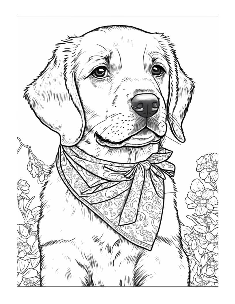 Golden retriever coloring book designs for kids adults and dog lovers coloring pages stress relief relaxation animal coloring books