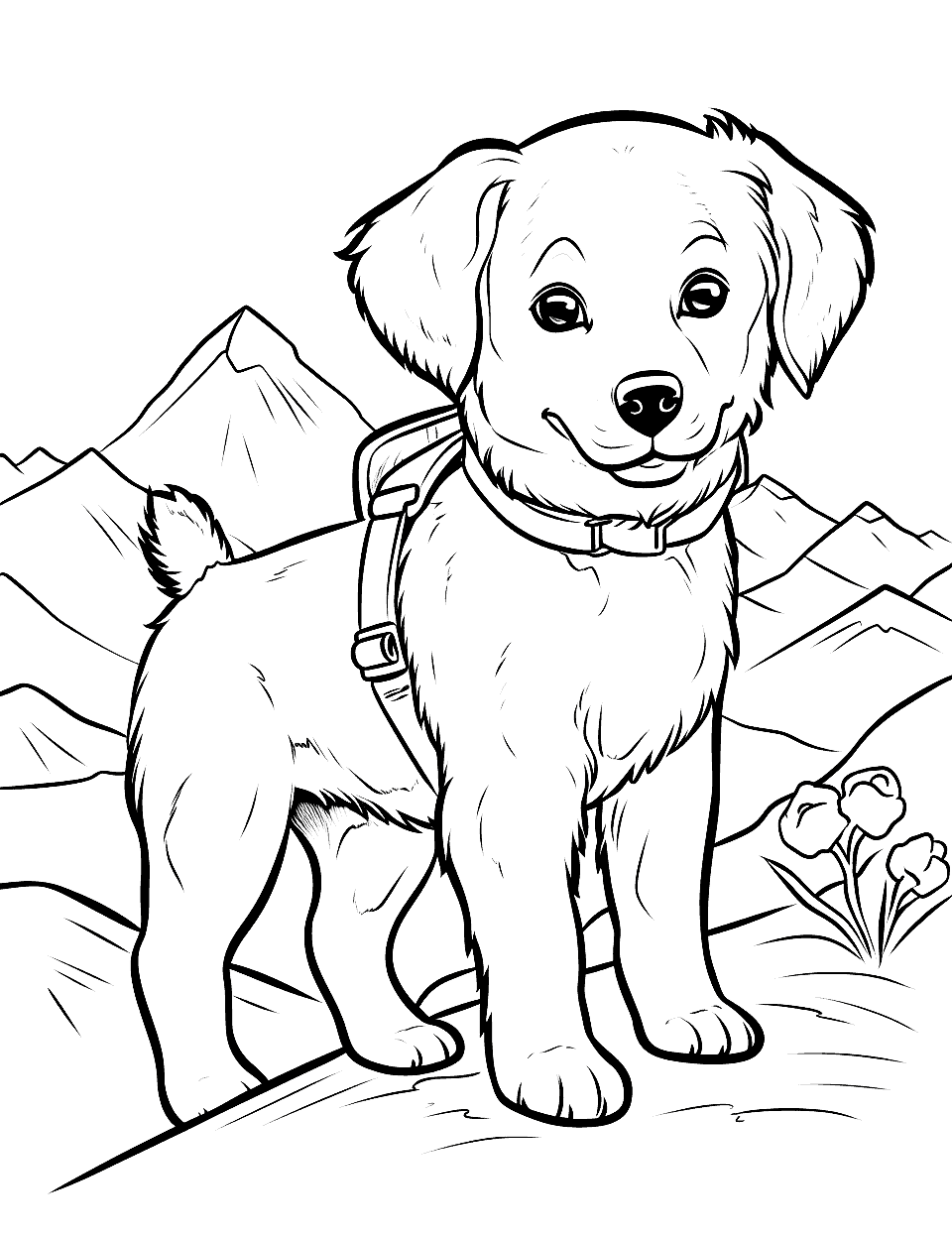 Puppy coloring pages free printable sheets