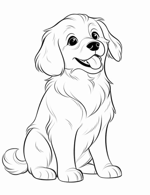 Dog coloring pages for kids and adults