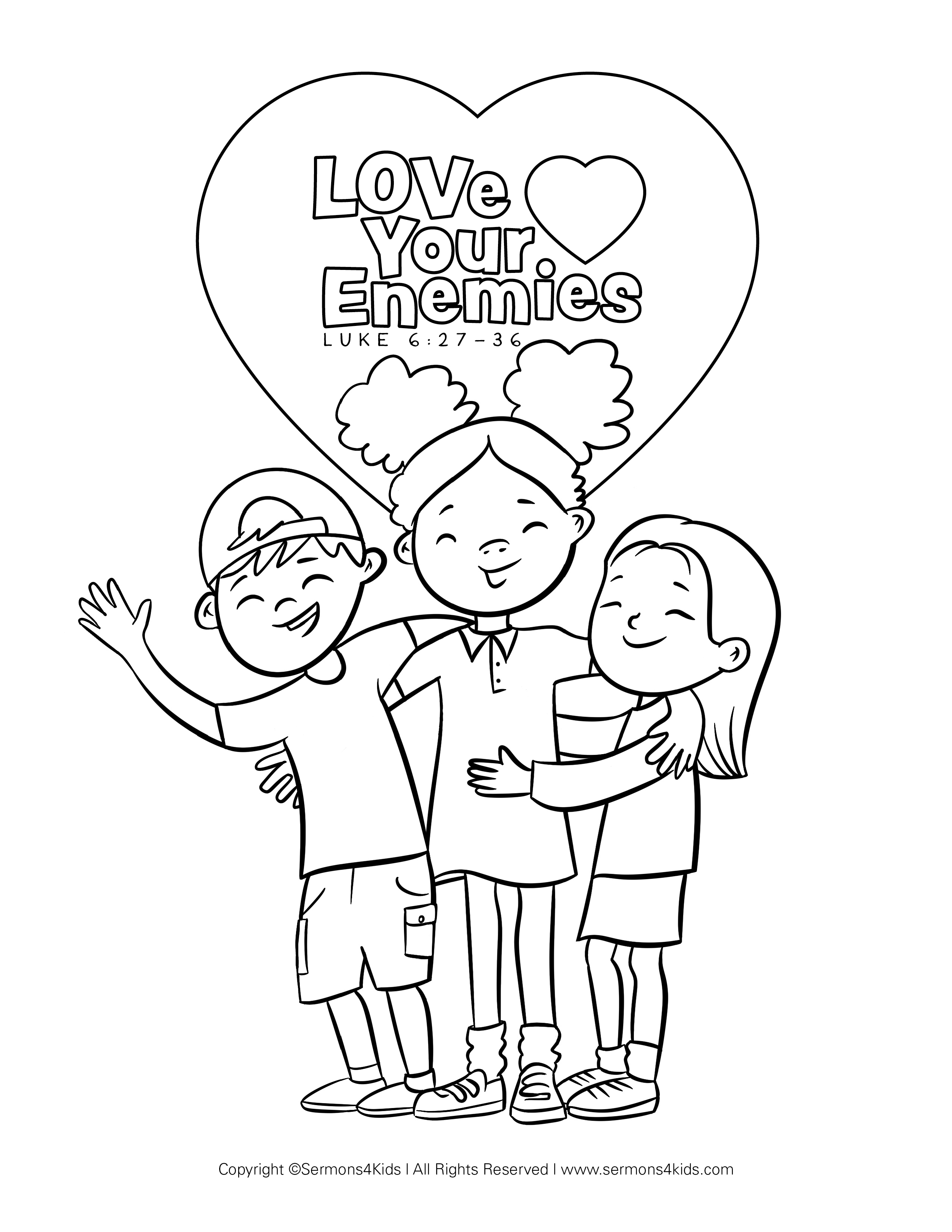 Golden rule childrens bible coloring page from s