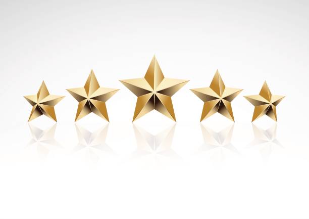 Five golden stars stock illustration