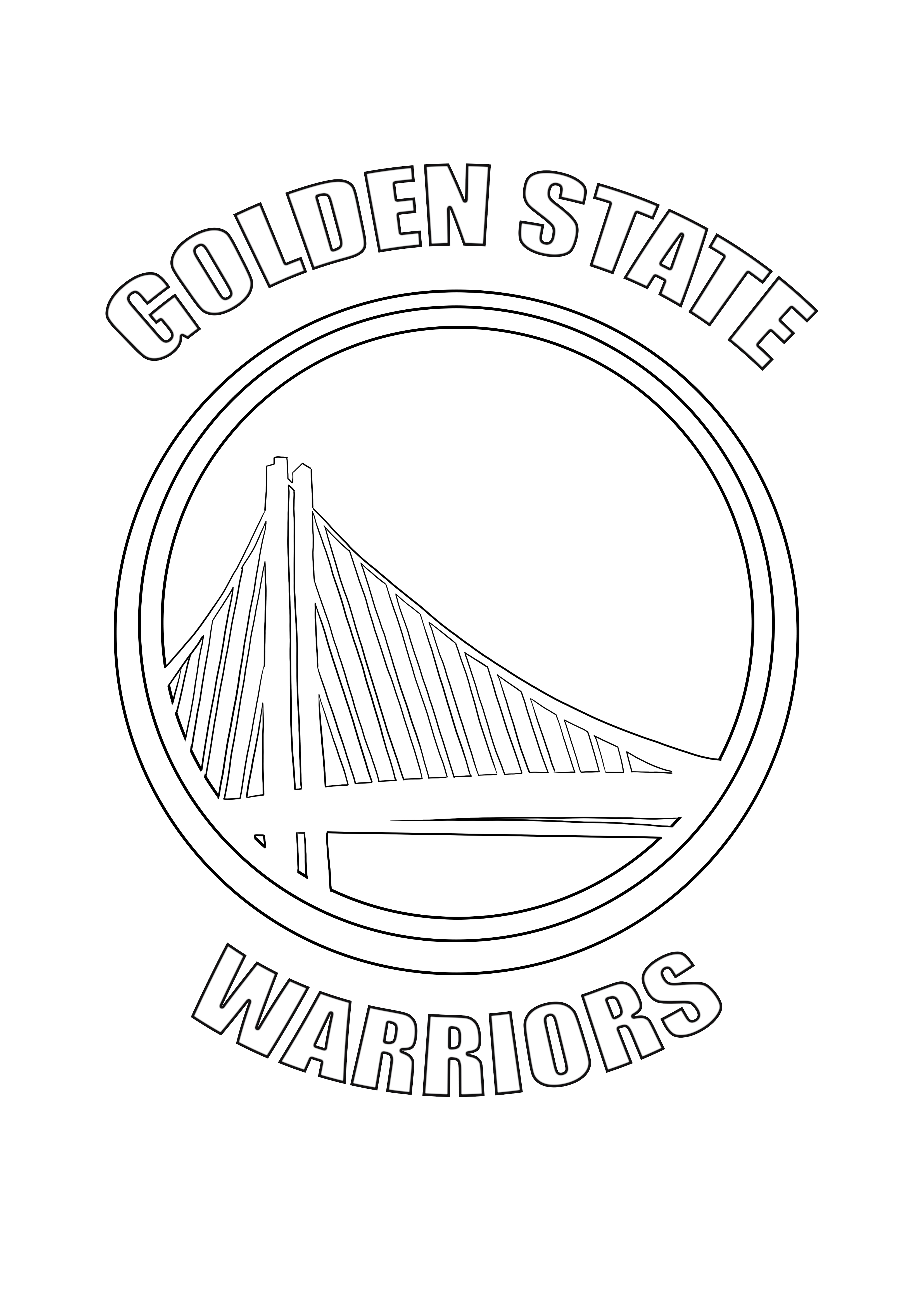 Golden state warrrs logo for free printing and coloring page