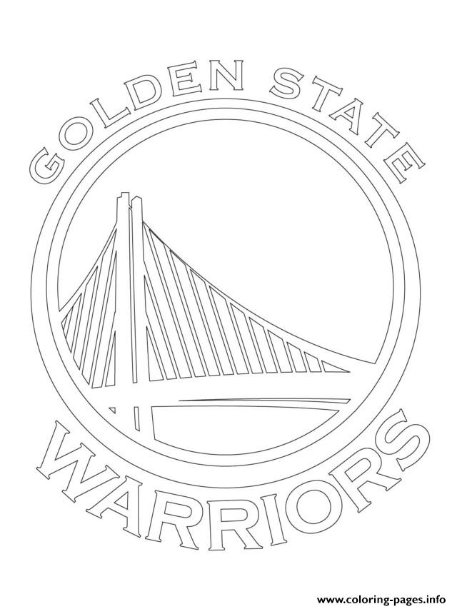 Golden state warriors logo nba sport coloring page printable