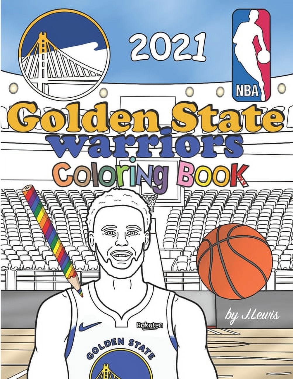 Golden state warriors coloring book basketball activity book for kids adults paperback