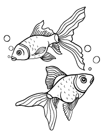 Goldfish coloring page animal coloring pages fish drawings fish art