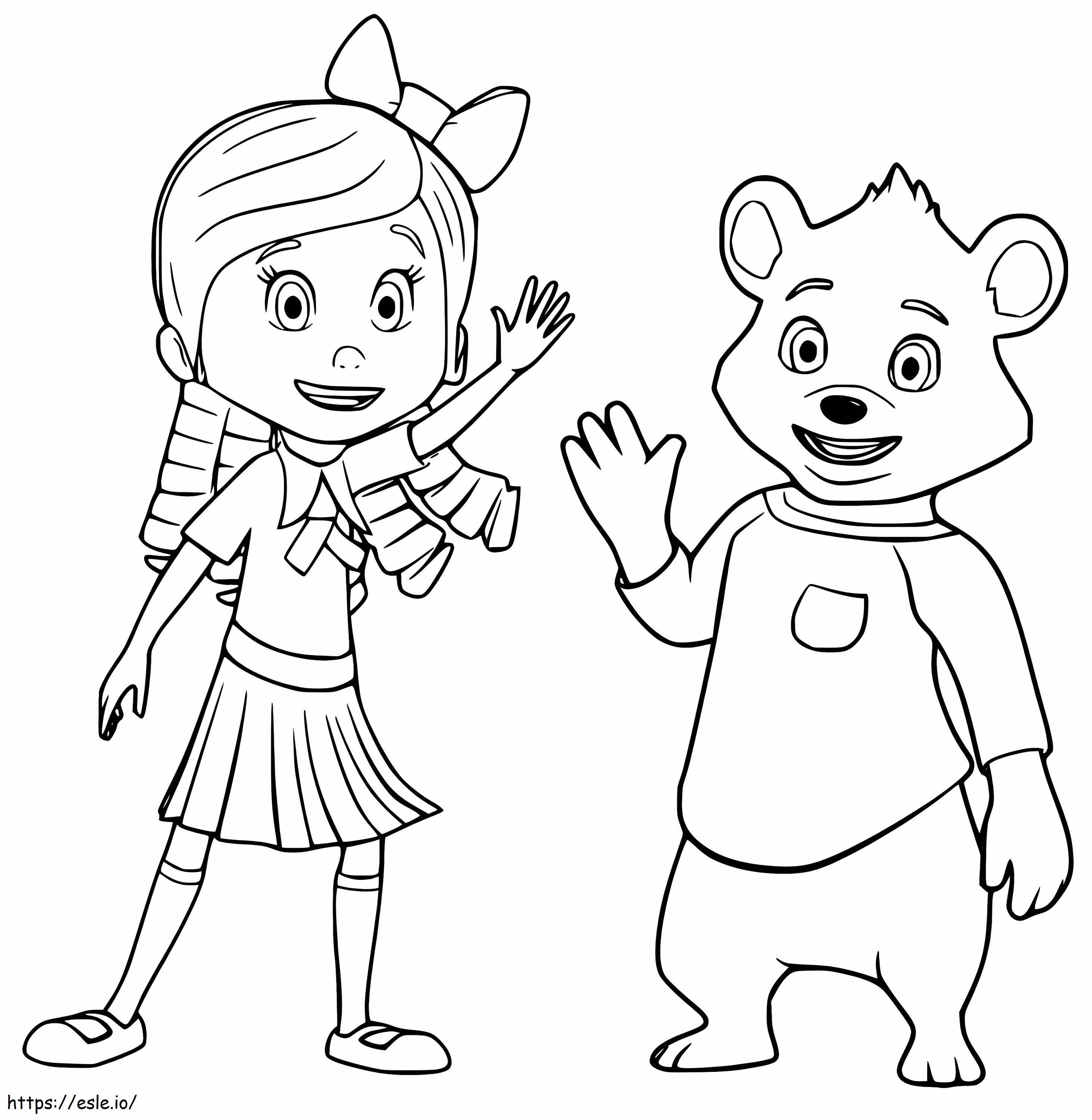 Goldie and jack bear coloring page