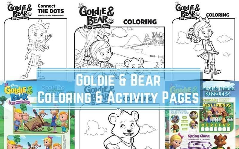 Disney junior goldie and bear coloring pages activity sheets