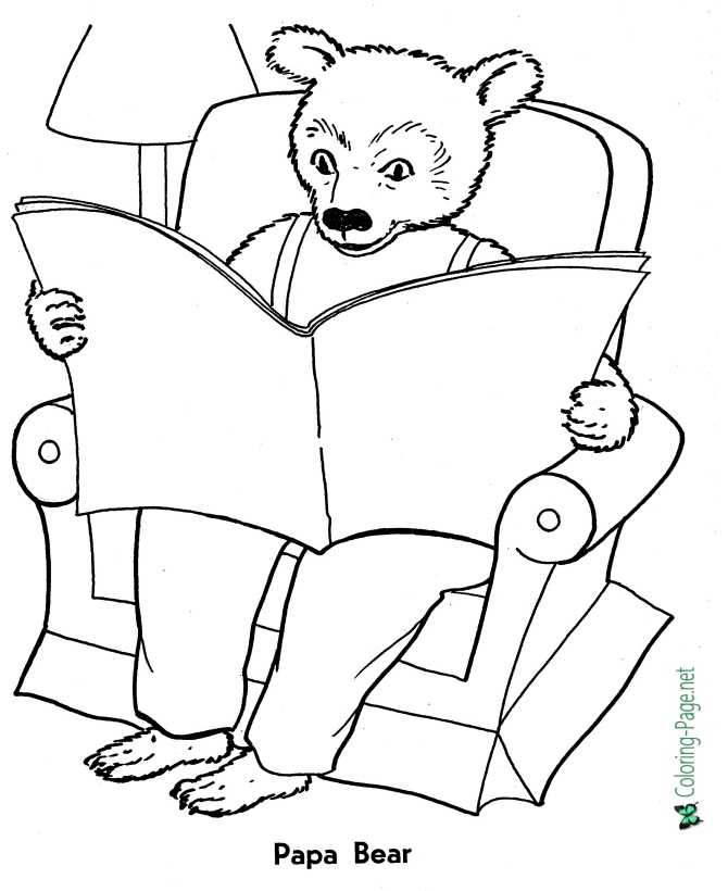 Goldilocks and the three bears coloring pages