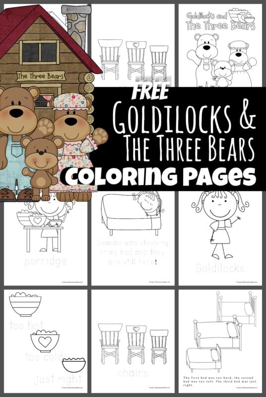 Goldilocks and the three bears coloring page