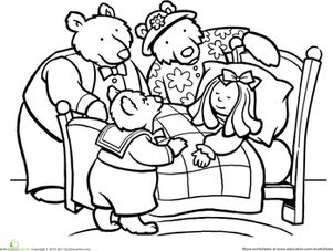 Color goldilocks and the three bears worksheet education bear coloring pages goldilocks and the three bears coloring pages