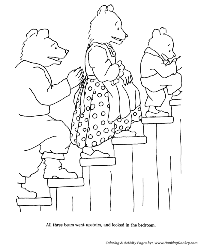 Goldilocks and the three bears coloring pages goldielocks coloring story pages