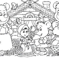 Three bears and goldilocks coloring pages