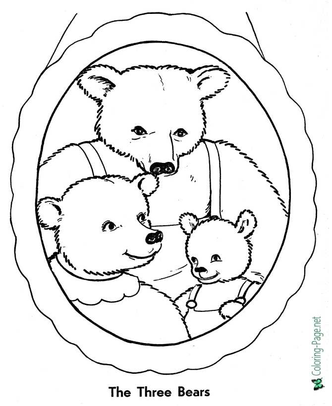 Goldilocks and the three bears coloring pages