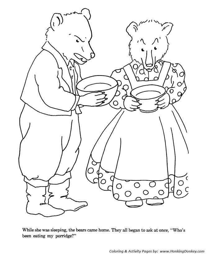 Goldilocks and the three bears coloring pages