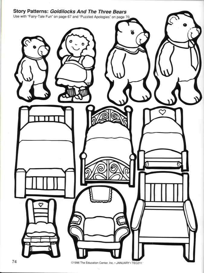 Storytime and more goldilocks and the three bears story patternuse for felt boards stick puppâ goldilocks and the three bears bear coloring pages fairy tales