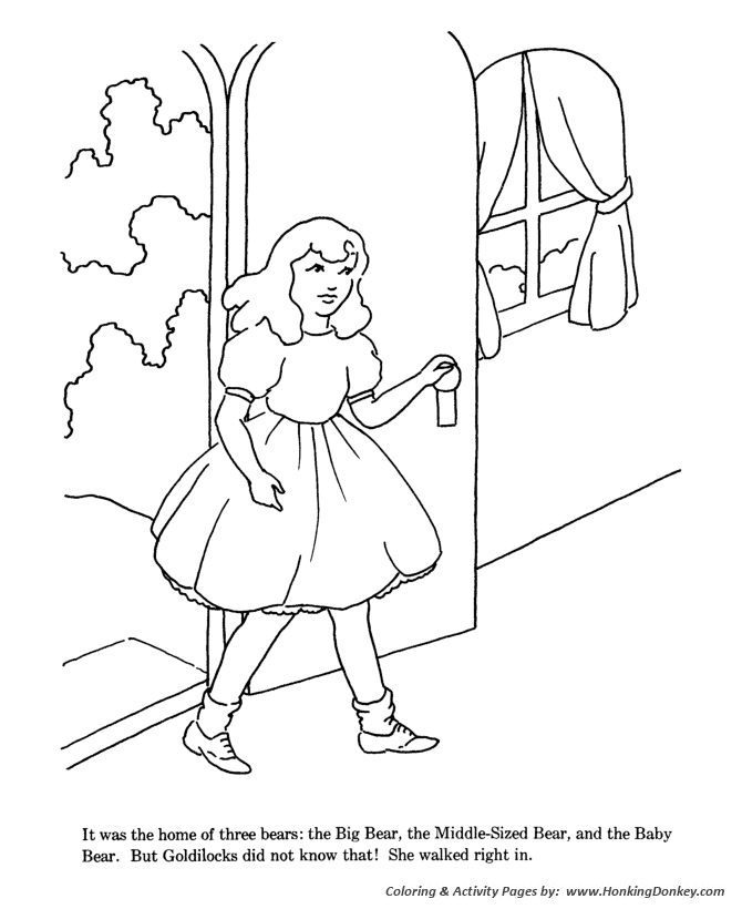 Goldilocks three bears coloring pages goldielocks classic fairy tale