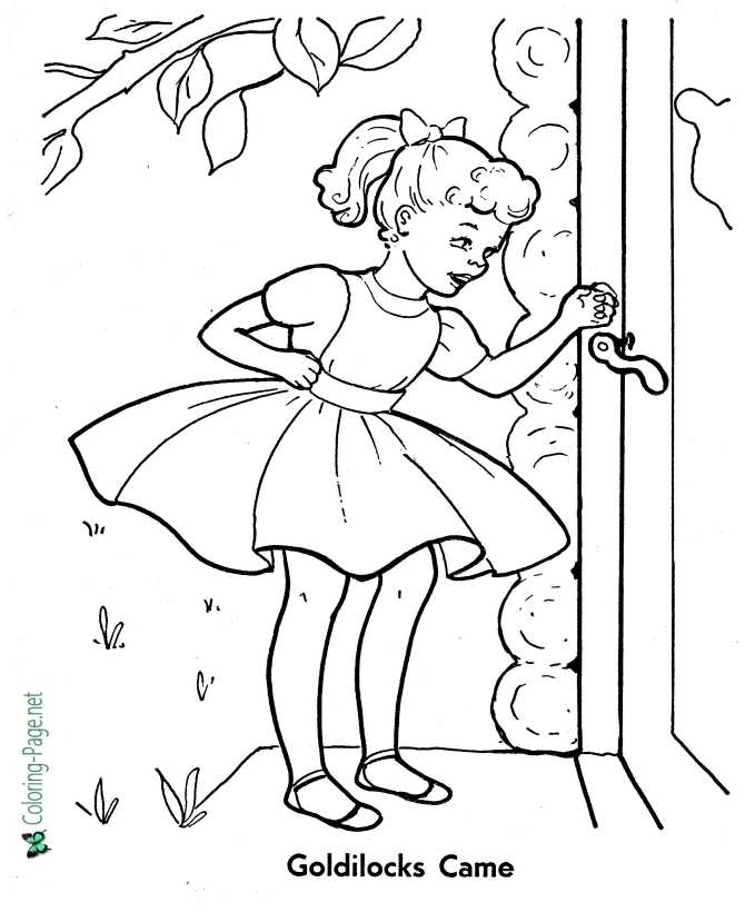 Goldilocks and the three bears coloring pages