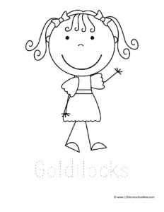 Goldilocks and the three bears coloring page