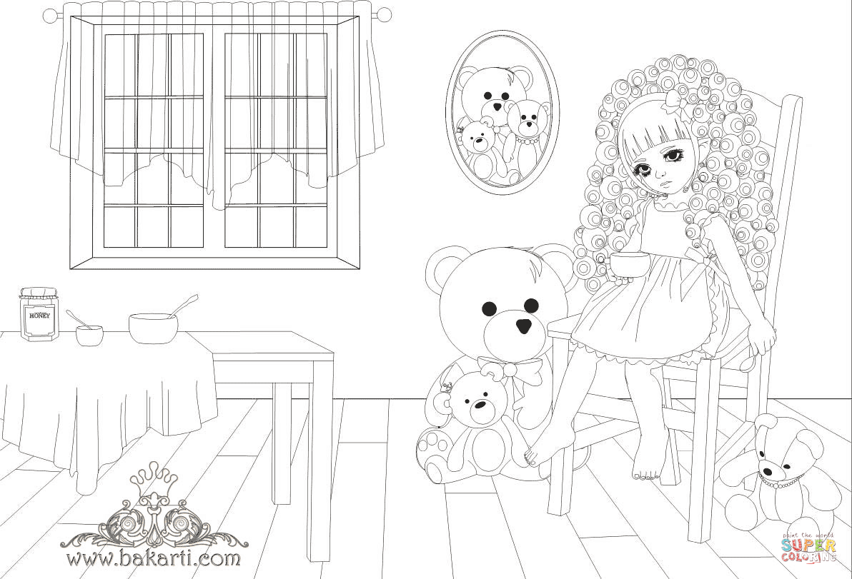 Goldilocks coloring page free printable coloring pages