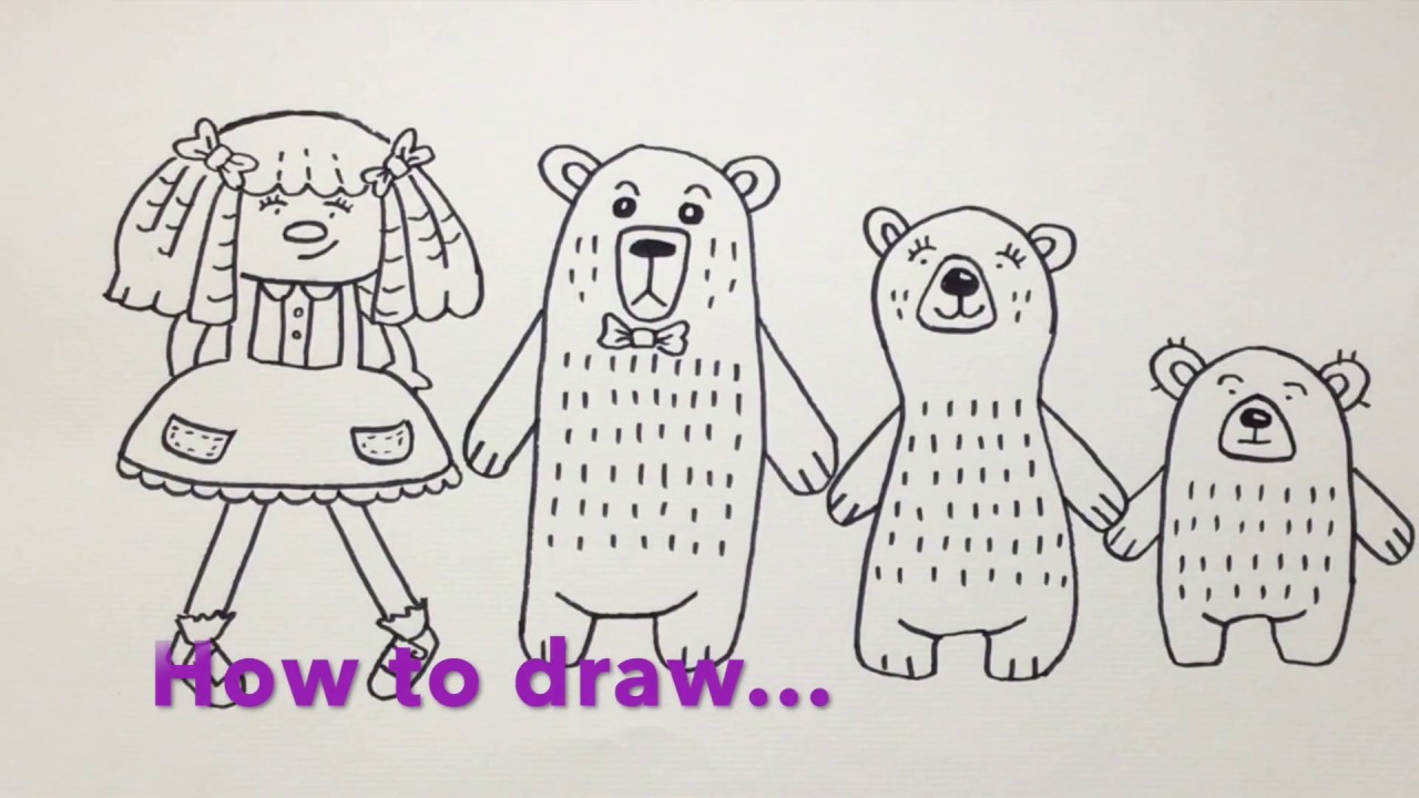 How to draw goldilocks and the three bears