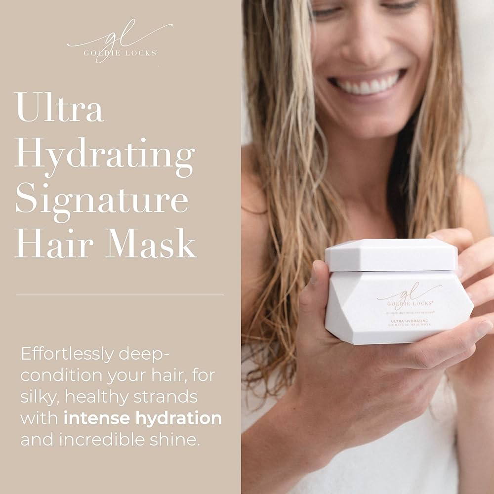 Goldie locks ultra hydrating signature hair mask restores hydration prevents damage hydrating moisturizing protects color reduce frizz extension hair color safe fl oz