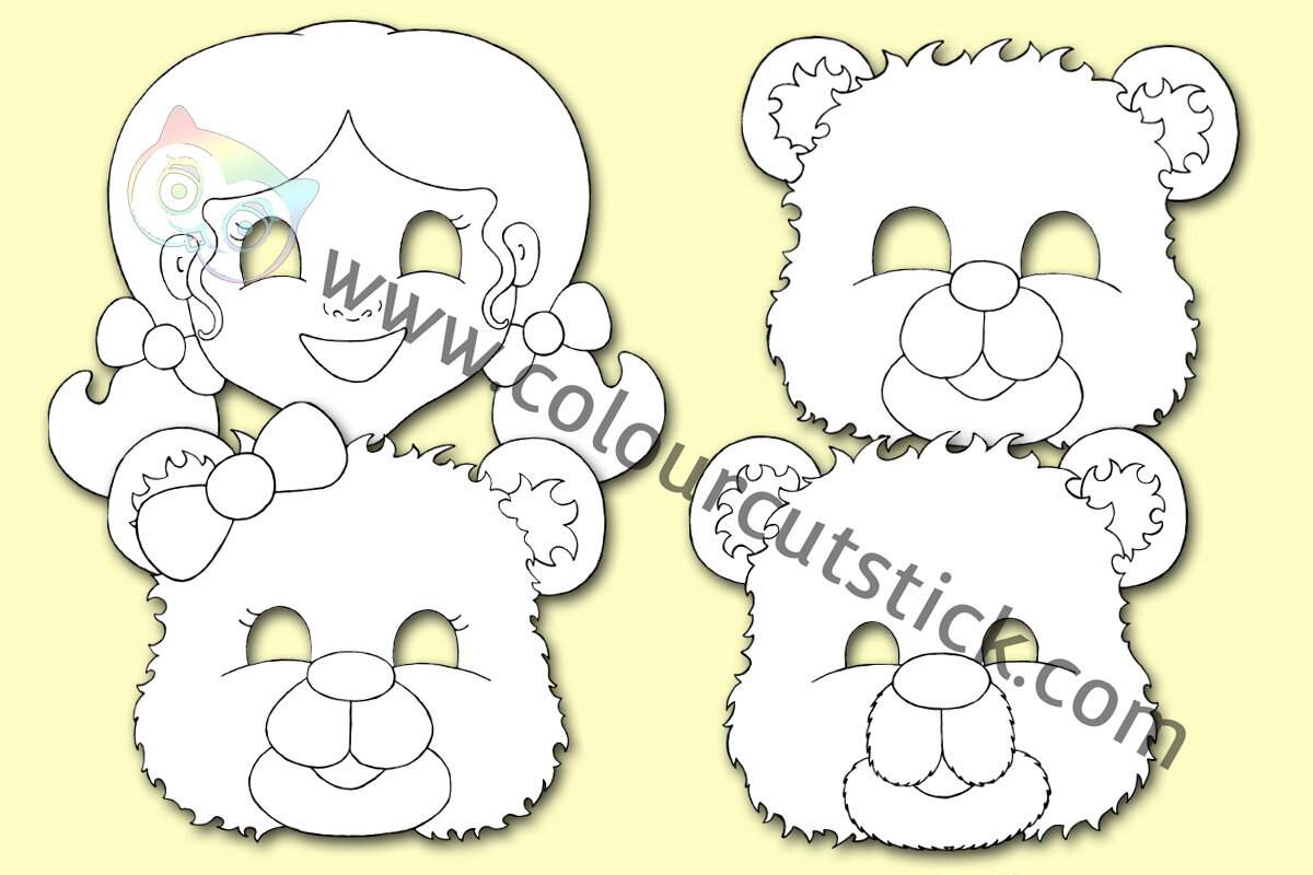 Free goldilocks and the three bears role play masks