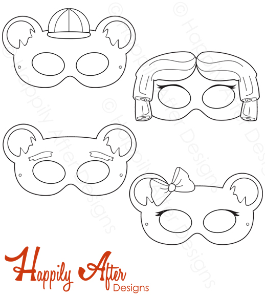 Goldilocks and the three bears printable coloring masks â happily after designs