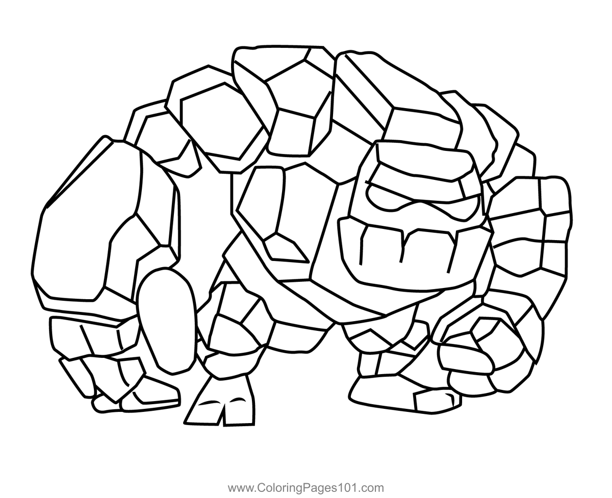 Golem clash of clans coloring page for kids