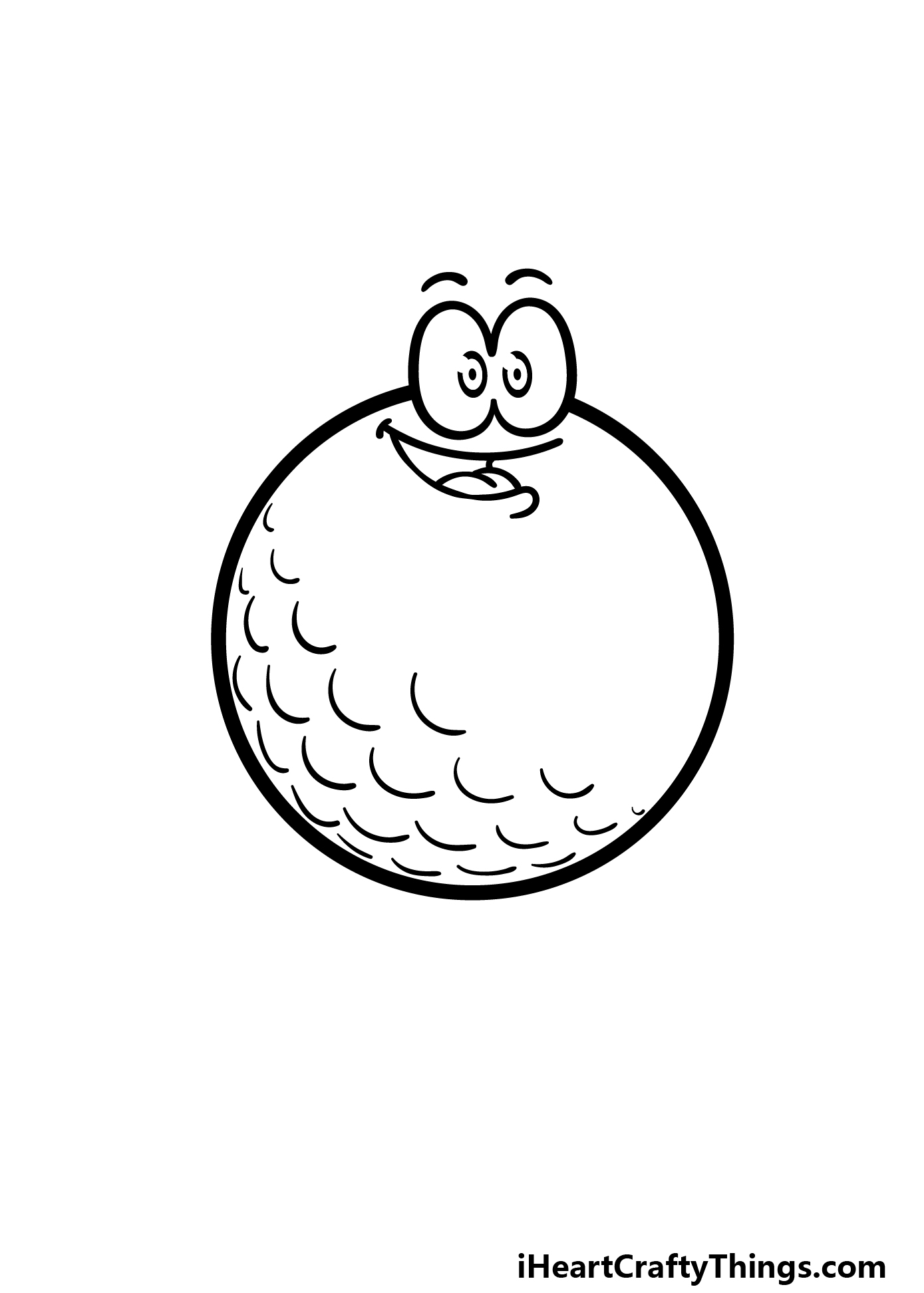 Cartoon golf ball drawing